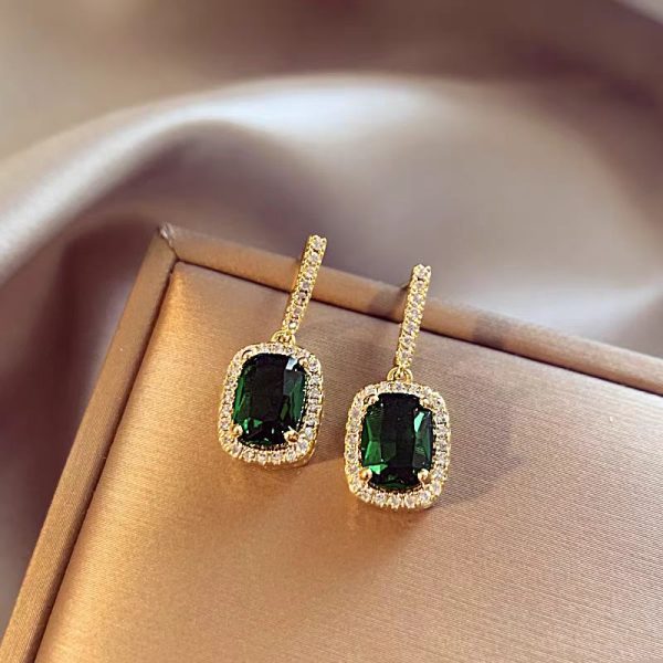 Evergreen Gold Crystal Earrings